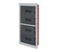 Centralino ad incasso, 72 (4x18) moduli, con morsettiera 6x10mm, grigio, IP40, sportello in policarbonato fume' - Elettrocanali EC63072E