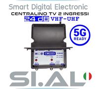 Centralino antenna TV 2 ingressi 24dB regolabile UHF VHF filtro 5G