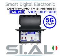 Centralino antenna TV 3 ingressi 34dB regolabile UHF UHF VHF filtro 5G