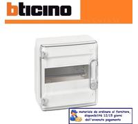 Bticino Centralino da parete F305PT8 8 moduli IP40 con portello trasparente