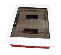 Centralino da incasso 24 moduli con portello fumé e telaio estraibile, bianco, 3