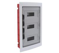 Centralino da incasso 36 moduli con portello fumé e telaio estraibile, bianco, 4