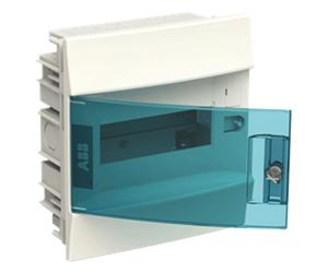 Centralino da incasso ABB 8 moduli IP41 porta blue petrol bianco 41A08X12