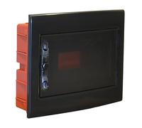 Centralino Da Incasso Da 12 Moduli, 330x255x80mm, Sportello Colore Nero, IP40 Da Interno, Telaio Estraibile, Ideale Per Installazioni Elettriche Domestiche e Industriali