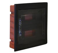 Centralino Da Incasso Da 24 Moduli, 330x420x80mm, Sportello Colore Nero, IP40 Da Interno, Telaio Estraibile, Ideale Per Installazioni Elettriche Domestiche e Industriali
