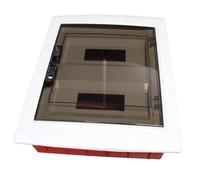 Centralino Da Incasso Da 24 Moduli, 330x420x80mm, Sportello Trasparente Fume, IP40 Da Interno, Telaio Estraibile, Ideale Per Installazioni Elettriche Domestiche e Industriali