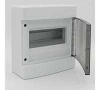 Centralino Da Parete Da 8 Moduli, 200x180x100mm, IP40 Da Interno, Bianco RAL 9016, Ideale Per Installazioni Elettriche Domestiche e Industriali