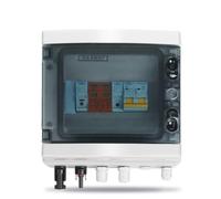 Centralino Esterno,Quadro Elettrico Stagno, Scatola combinatrice solare fotovoltaica con protezione contro i fulmini 1 ingresso uscita DC 600V Fusibile MCB SPD(16A DC MCB)