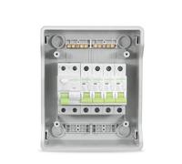 Centralino Esterno,Quadro Elettrico Stagno, Scatola portafusibili IP66 a 6 vie for unità consumer, dotata di RCD 63Amp 30mA + MCB 1X6Amp, 1X10Amp, 1X16Amp e 1X32Amp