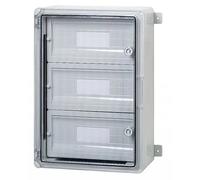 Centralino in plastica per dispositivi modulari, porta trasparente, IP65, Plastim 300x400x170