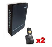 Centralino telefonico pabx 3 linee 8 interni messaggio DISA 2 telefoni cordless