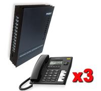 Centralino telefonico ufficio pabx 1 linea 8 interni messaggio DISA + 3 telefoni