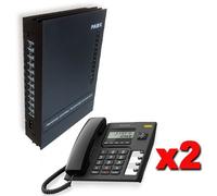 Centralino telefonico ufficio pabx 3 linee 8 interni messaggio DISA + 2 telefoni