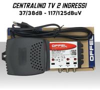 Centralino TV 2 ingressi 38dB regolabile VHF+UHF-UHF filtro 5G offel 26-325