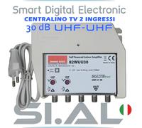 Centralino TV 2 ingressi UHF-UHF ch.21-48 regolabile 30dB filtro 5G EMME ESSE
