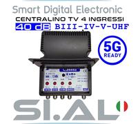 Centralino TV 4 ingressi 40dB BIII-IV-V-UHF regolabile filtro 5G da interno