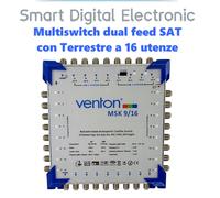 Centralino TV Multiswitch 16 utenze satellitare dual feed con digitale DVB-S/T2