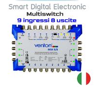 Centralino TV Multiswitch 8 utenze satellitare dual feed con digitale terrestre