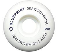 Centrano Blueprint - Ruote da Skateboard Unisex per Adulti, a Forma di Cuore, 52 mm, Colore: Bianco