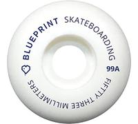 Centrano Blueprint - Ruote da Skateboard Unisex per Adulti, con Mini Cuore, 53 mm, Colore: Bianco