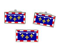 Centre-Val De Loira (Francia) Bandiera Gemelli E Fermacravatta Set