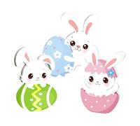 Centri di Pasqua | Coniglio in Legno - 3 Pezzi Centro Tavolo Coniglietto per Pasqua | per Feste Vacanze Famiglie Amici Scrivania