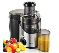 Centrifuga Frutta e Verdura HOUSNAT, 400W Estrattore Frutta e Verdura con 3 Velocità, 65 MM Bocca Grande Scivolo di Alimentazione da, Base Anti-Scivolo, Facile Pulizia, Includi Spazzola, Senza BPA