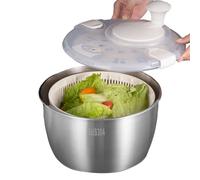 Centrifuga Per Asciugatrice Per Lattuga - Centrifuga Per Insalata Grande In Acciaio Inossidabile, Strumento Per Asciugare Frutta E Verdura, Design Con Maniglia Rotante Per Gadget Da Cucina | Costruzio