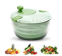 Centrifuga per insalata 2 in 1, centrifuga per insalata da 4 l, centrifuga per lattuga con cesto per lavare verdure e ciotola da portata, asciugatura rapida, scolapiatti per frutta e insalata