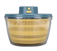 Centrifuga per Insalata 4L con Ciotola e Colino, Asciuga Verdure e Lava Frutta, Centrifuga Multiuso per Pasta e Patatine Fritte (Blu)