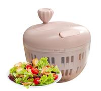 centrifuga per insalata， 803ML - Ciotola for lavare con base antiscivolo e scolapasta for una preparazione efficiente in cucina, campeggio all'aperto picnic(Pink)