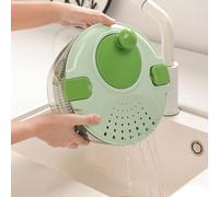 Centrifuga Per Insalata, Asciugatrice Per Verdure da 4 Litri PP Rondella Rotante Per Verdure con Ciotola Compatta E Scolapasta, Ciotola Scolapiatti Multifunzione Per Cucina Domestica Verde, 9,7x6,5 Po