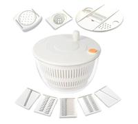 Centrifuga Per Insalata E Affettatrice | Centrifuga Asciugatrice Lattuga Con Affettatrice - Multifunzionale Per Cucina Colino Asciugatore Grattugia Ciotola Per Lavaggio,Asciugatura Rapida E Facile Pul