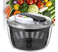 Centrifuga per insalata e frutta e verdura con cestello di scarico e ciotola, design a doppio strato di separazione per una facile asciugatura di verdure e verdure