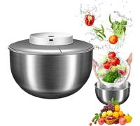 Centrifuga per Insalata Elettrica Automatica Ricaricabile USB, Asciugatore per Lattuga in Acciaio Inox 4.8L per Frutta e Verdura, Elettrodomestico Senza Fili per Preparazione dei Pasti