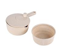 Centrifuga per insalata elettrica, centrifuga per insalata, centrifuga per frutta, asciugatrici, manuale per verdure e riso, utensili da (beige)