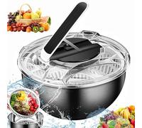Centrifuga per insalata in acciaio inossidabile, essiccatore per lattuga a pressione da 3,5 l, colino a doppio strato per pulire, asciugare e conservare lattuga e verdure
