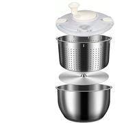 Centrifuga per Insalata in Acciaio Inossidabile, Lavaverdure Grande con Ciotola da 6 Litri, Coperchio in PP, Cestello di Scarico in Acciaio Inossidabile, Pulisci E Asciuga Lattuga