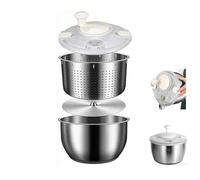 Centrifuga per insalata in acciaio inox da 6 l, per verdure e frutta, con centrifuga rapida e coperchio in polipropilene, utensile da cucina multifunzionale per pasta e patatine fritte