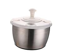 Centrifuga per insalata in acciaio inox, grande, 5 l, rondella per verdure con ciotola, pulitore e asciugatrice per lattuga, gadget da cucina per insalata e preparazione di alimenti