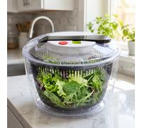 Centrifuga per insalata multifunzionale, Disidratatore per insalata, con cestino per frutta, Centrifuga manuale per verdure e frutta, rimovibile, ergonomico, Pratico utensile da cucina