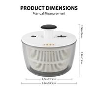 Centrifuga per insalata PP grande con , centrifuga per insalata rapida, insalate grandi, facile da centrifugare, , 5 litri