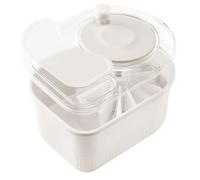 centrifuga per verdure, Scrubber multifunzionale for patate con coperchio, strumento for lavare l'insalata in cucina(White)