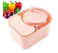 centrifuga per verdure, Scrubber multifunzionale for patate con coperchio, strumento for lavare l'insalata in cucina(Pink)