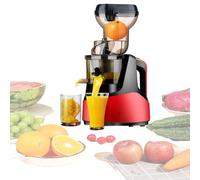 Centrifughe Per Succhi, Tramoggia Di Alimentazione Da 3,2" Per Frutta E Verdura Intere, Spremiagrumi In Acciaio Inox, Facili Da Pulire, Albero A Spirale A 7 Segmenti, 3 Filtri,Red
