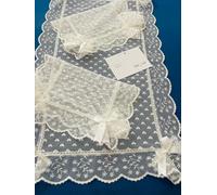 Centrini Tris e/o Runner Pizzo in Merletto Cuori Eleganti Decorazion Versatili