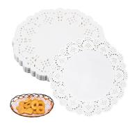 Centrino, 150 Pezzi In Pizzo 9Cm (3.5") Rotondo Per Torte, Matrimoni, Compleanni E Decorazioni Tavola (Bianco)
