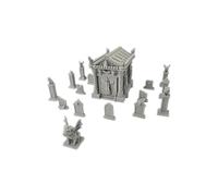 Centrion Studio Piccolo set da cimitero gotico, terreno in scala 28 mm, mausoleo stampato in 3D in PLA con lapidi e statue di gargoyle, compatibile con giochi di ruolo da tavolo e giochi di guerra