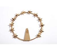 Centro Ardolino Coroncina Aureola STELLARIO Ottone Dorato filigrana per Statue Sacre Madonne, Santi, Gesù e funerarie diametro cm.12