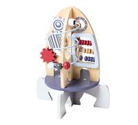 Centro attività missilistico EverEarth in Legno sostenibile - Giocattolo motorio dai Colori Pastello con attività Versatili - Giocattolo educativo motorio per Bambini - EE33892